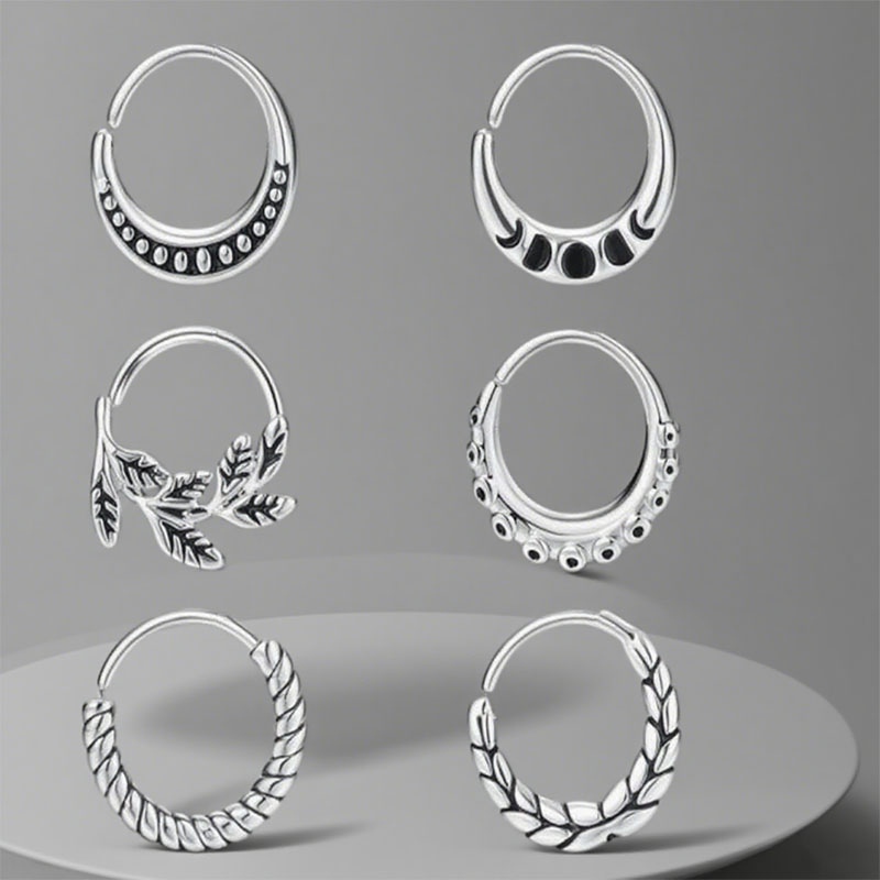 Body Jewelry Metal Types - 6 pieces of women's nose ring