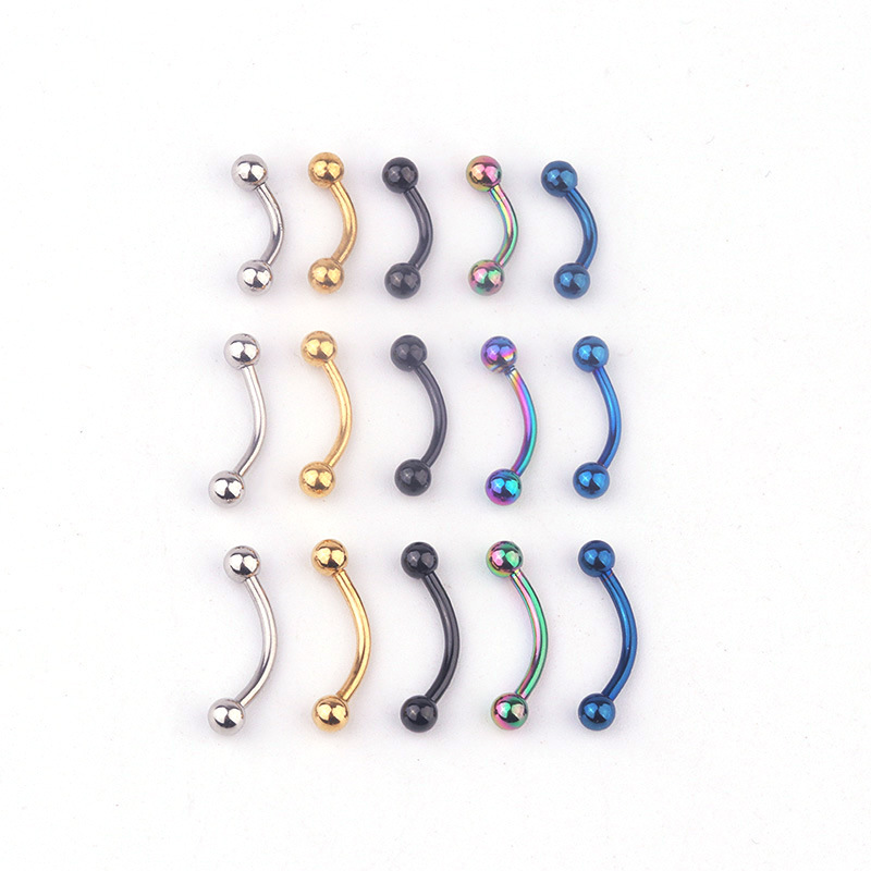 Body Jewelry Barbell - 5pcs/lot 16G 316L Stainless Steel Curved