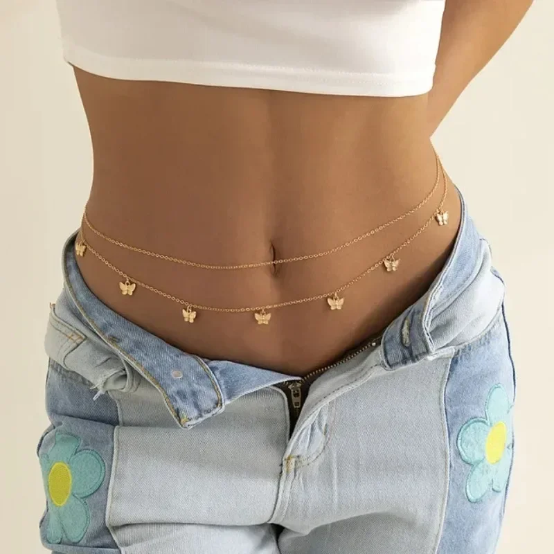 Body Jewelry Waist Chains - New Charm Sexy Double Layer Butterfly