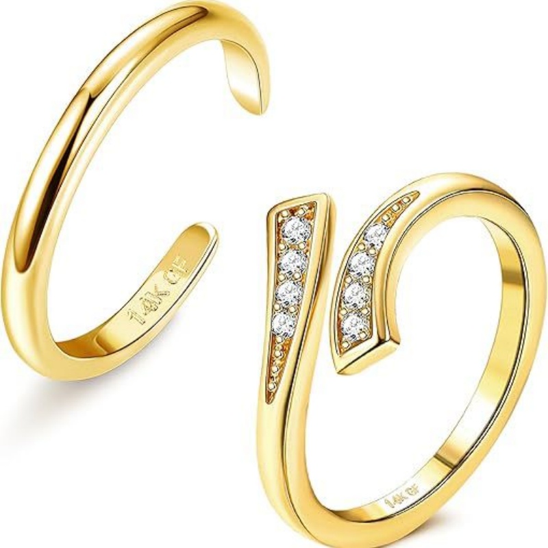 Body Jewelry Changing Kit - 14K Gold-Plated Adjustable Zircon Foot Ring
