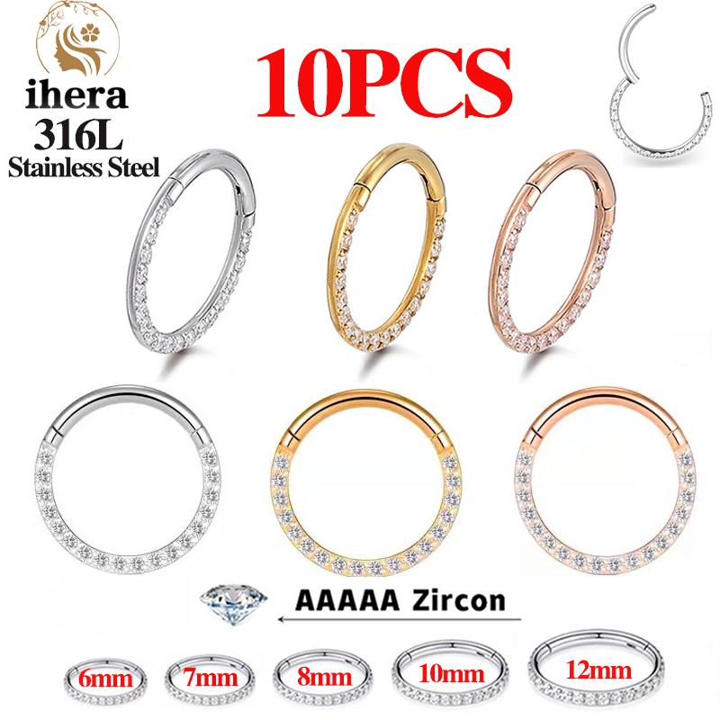 Body Jewelry Cartilage Earrings - 10PC Thép Không Gỉ Mũi Nhẫn