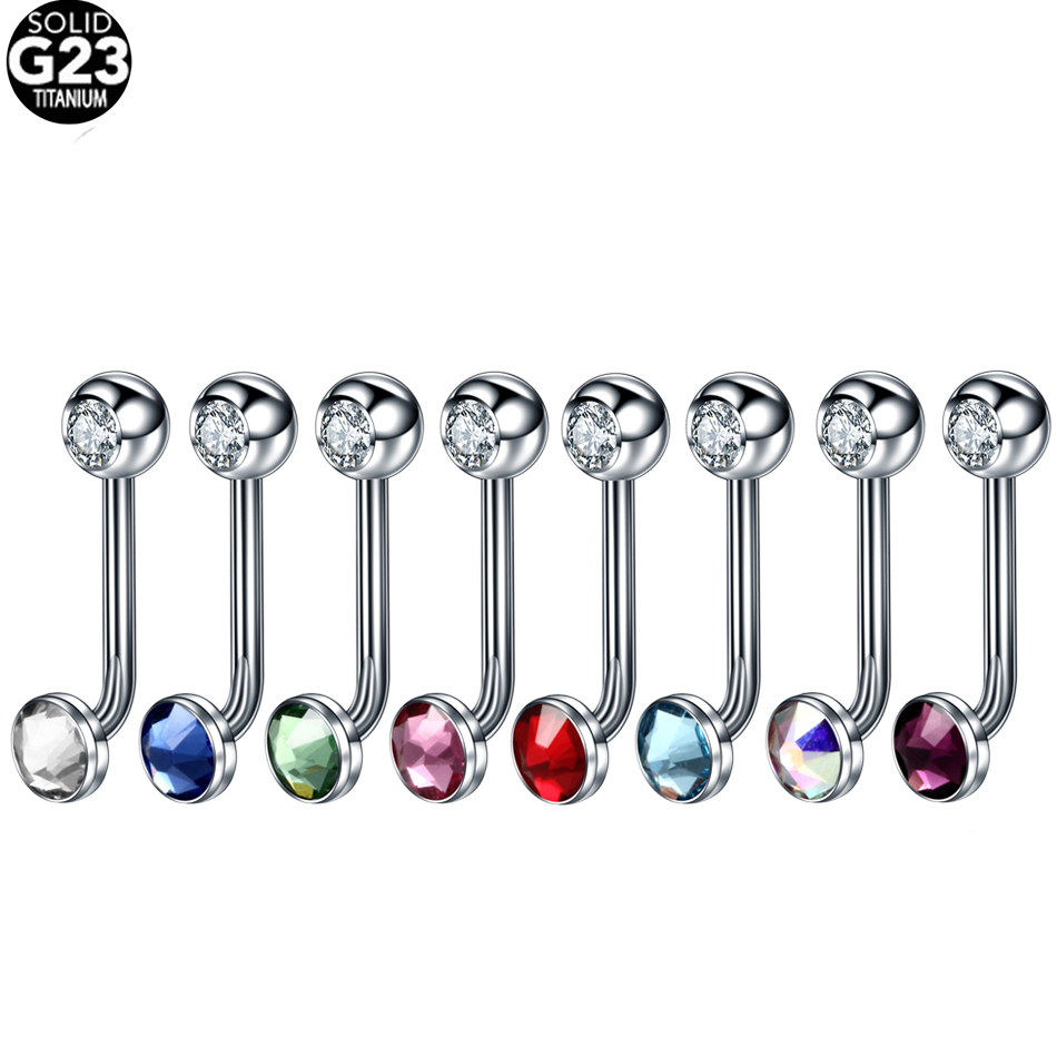Body Jewelry Vch - 1PC G23 Titanium Crystal Christina Vertical