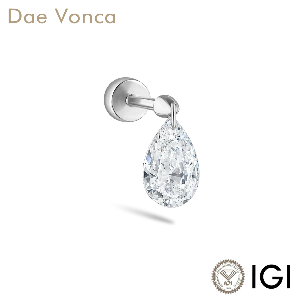 Body Jewelry Vch - Floating Pear Cut Lab Diamonds Single