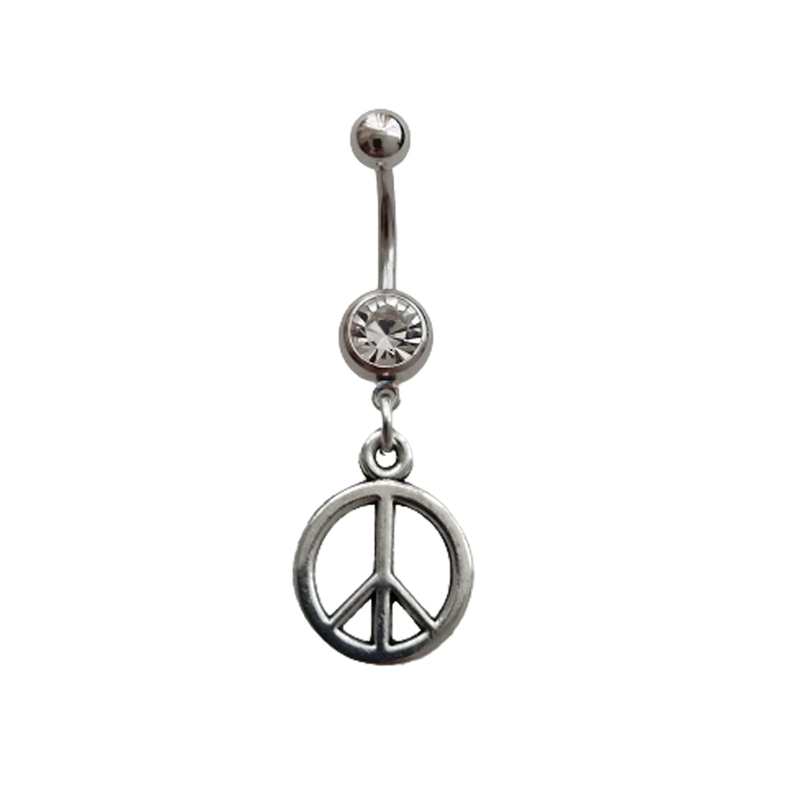 Peace Sign Pendant Belly Ring  - đánh giá và giá Body Jewelry Barbell