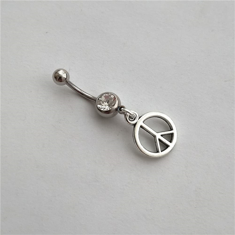 Peace Sign Pendant Belly Ring  - đánh giá và giá Body Jewelry Barbell
