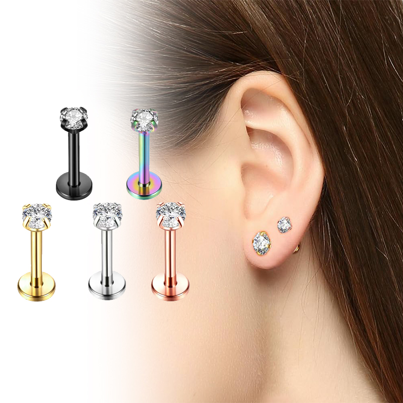 16G Titanium Internally Thread - đánh giá và giá Body Jewelry Cartilage Earrings