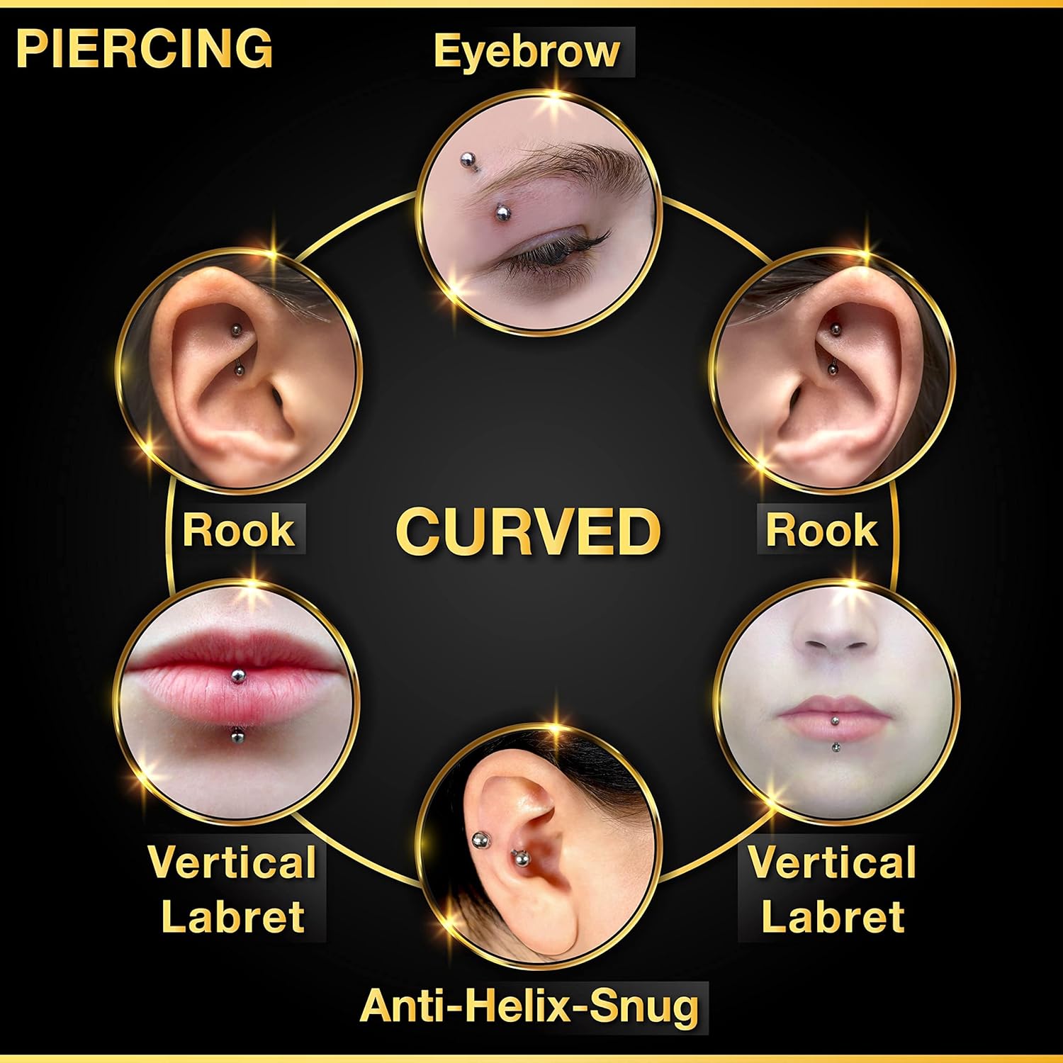 32pc/set Surgical Steel Curved - đánh giá và giá Body Jewelry Barbell