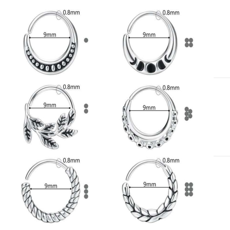 6 pieces of women's nose ring  - đánh giá và giá Body Jewelry Metal Types