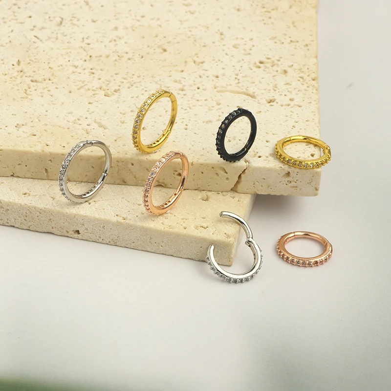 16G Clear CZ Nose Ring Hoop 31 - đánh giá và giá Body Jewelry Cartilage Earrings
