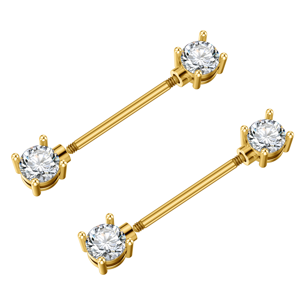 2PCS Both Sides Screwed Heart  - đánh giá và giá Body Jewelry Barbell