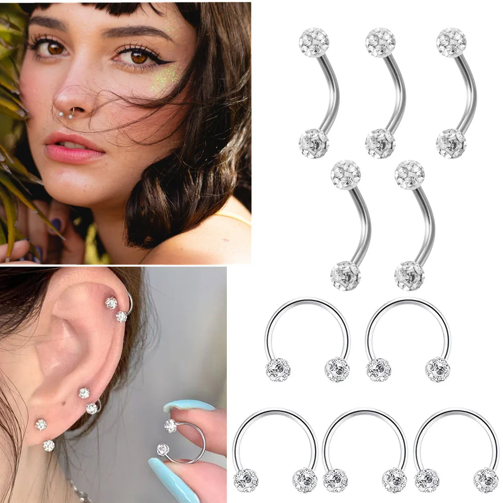 5pc Stainless Steel Rhinestone - đánh giá và giá Body Jewelry Metal Types