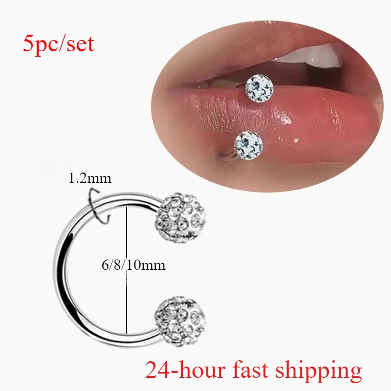 5pc Stainless Steel Rhinestone - đánh giá và giá Body Jewelry Metal Types