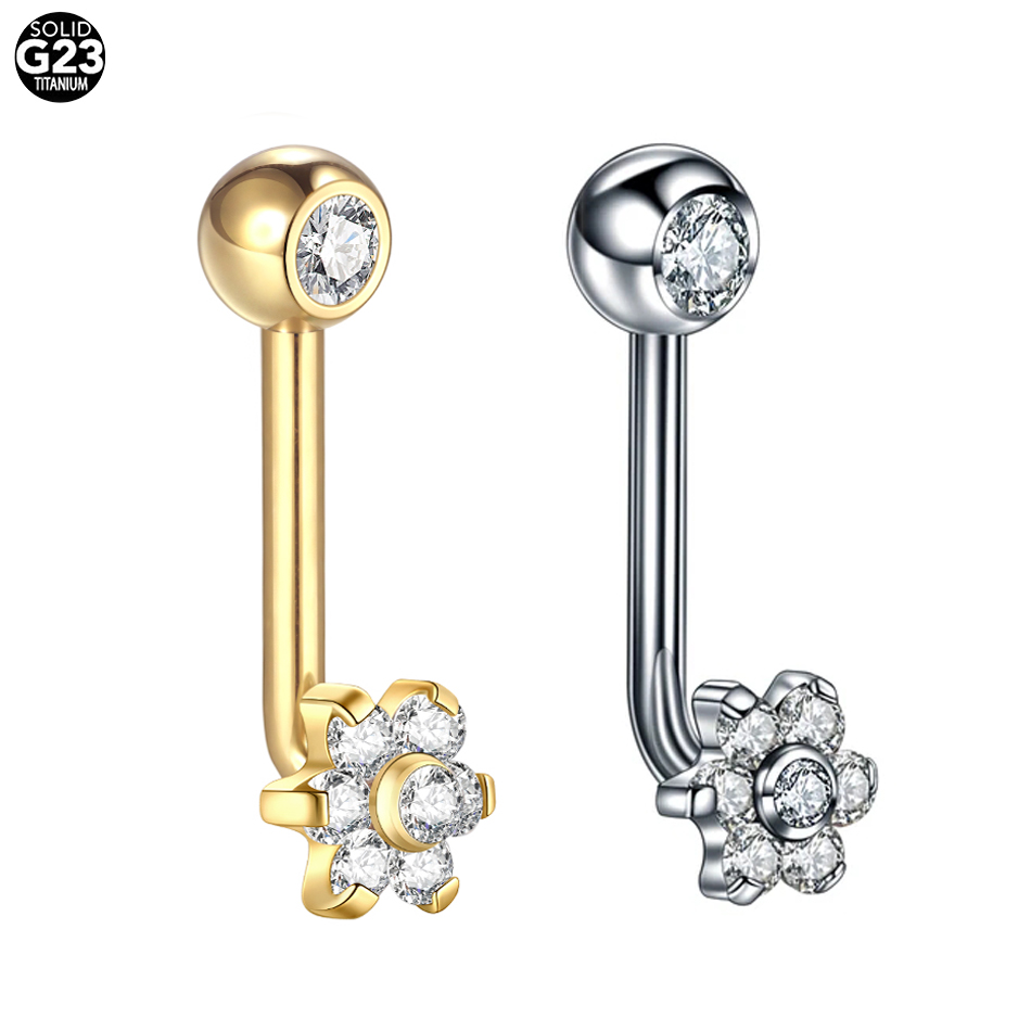 1Pc G23 Titanium Crystal Flowe - đánh giá và giá Body Jewelry Vch