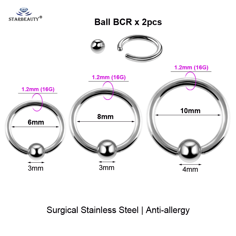 2 chiếc Đa Năng BCR Mặt Xỏ Xoắ - đánh giá và giá Body Jewelry Vch