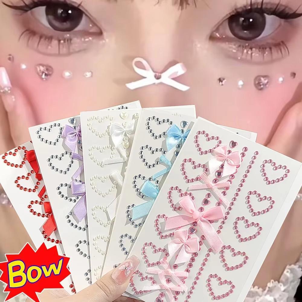 1 Sheet Red Ribbon Bow Sparkly - đánh giá và giá Body Jewelry Tattoo