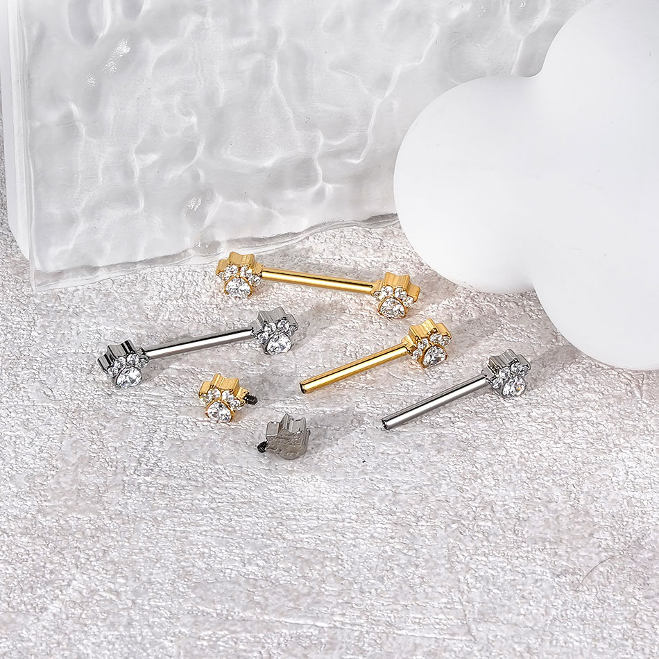 1Pc Titanium Flower Nipple Pie - đánh giá và giá Body Jewelry Barbell