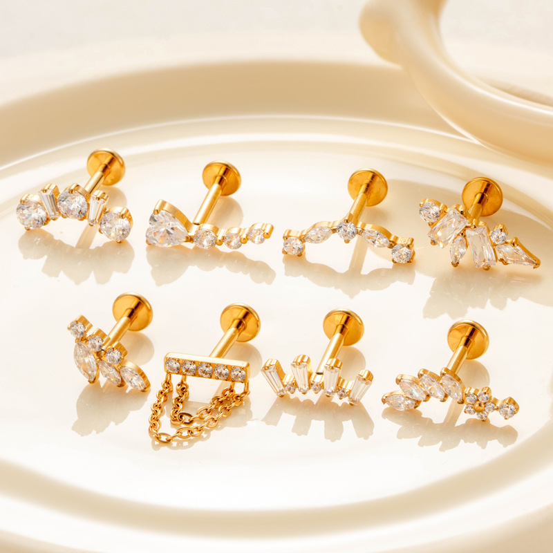 1PC G23 Titanium Ear Stud Inte - đánh giá và giá Body Jewelry Cartilage Earrings