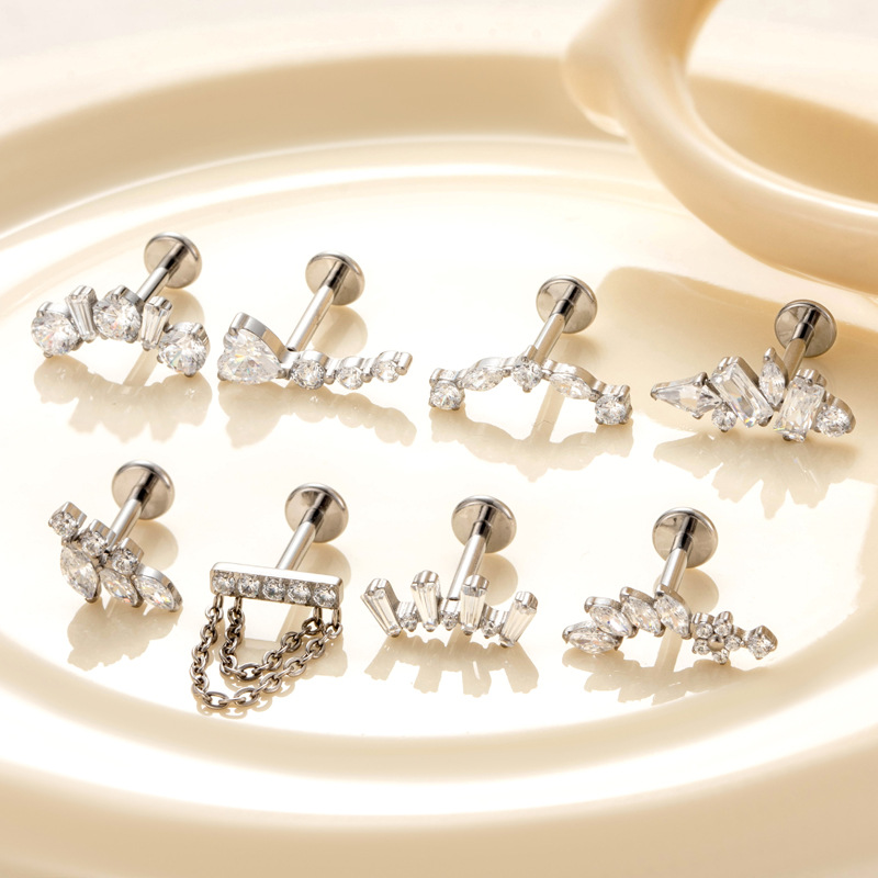 1PC G23 Titanium Ear Stud Inte - đánh giá và giá Body Jewelry Cartilage Earrings