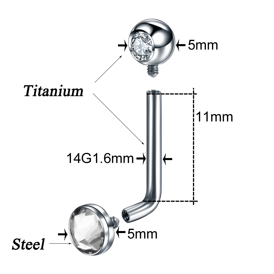 1PC G23 Titanium Crystal Chris - đánh giá và giá Body Jewelry Vch