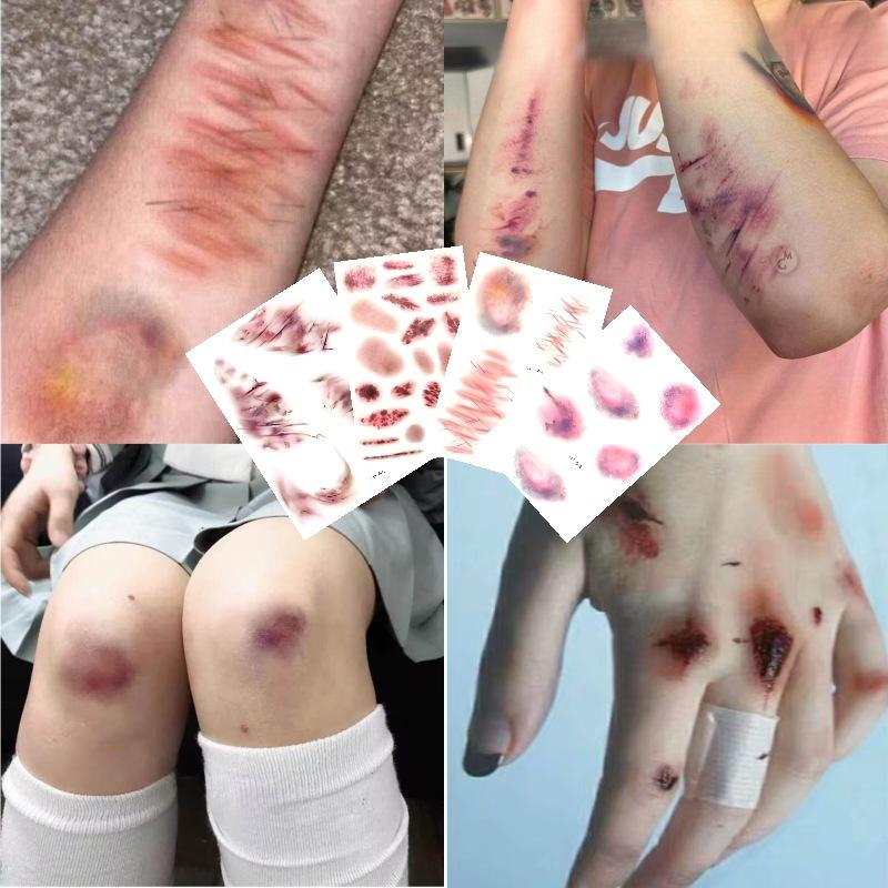 4 Sheets Halloween Wound Bruis - đánh giá và giá Body Jewelry Tattoo