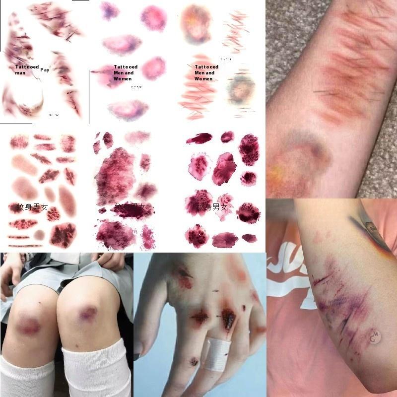 4 Sheets Halloween Wound Bruis - đánh giá và giá Body Jewelry Tattoo
