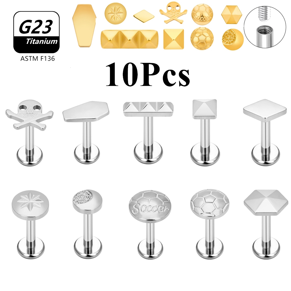 10PCS 16G G23 Titanium Stud Sk - đánh giá và giá Body Jewelry Cartilage Earrings