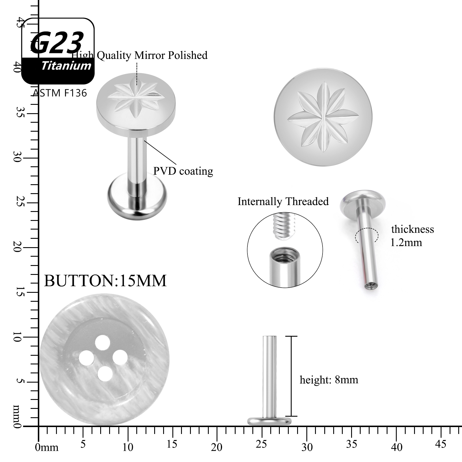 10PCS 16G G23 Titanium Stud Sk - đánh giá và giá Body Jewelry Cartilage Earrings