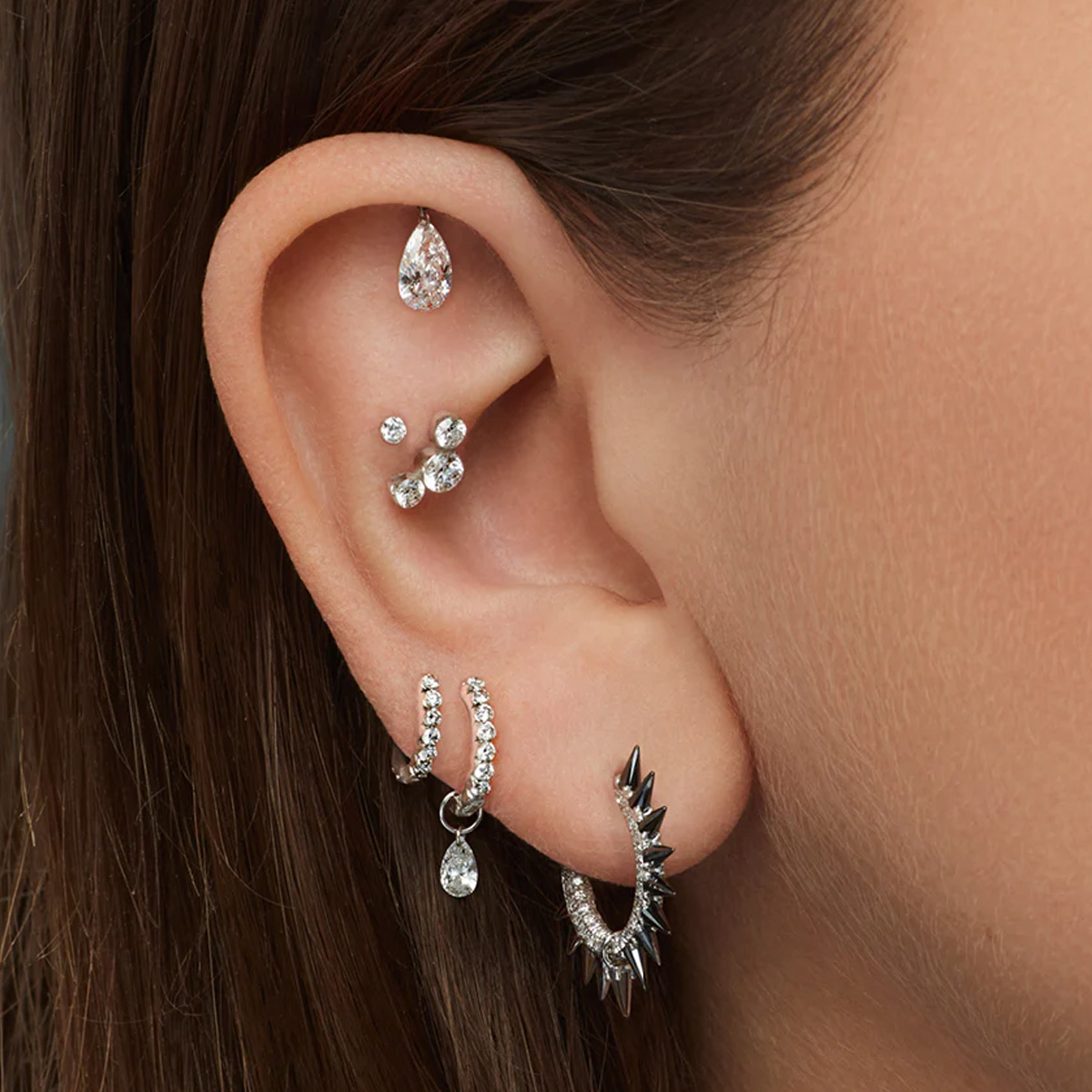 Floating Pear Cut Lab Diamonds - đánh giá và giá Body Jewelry Vch