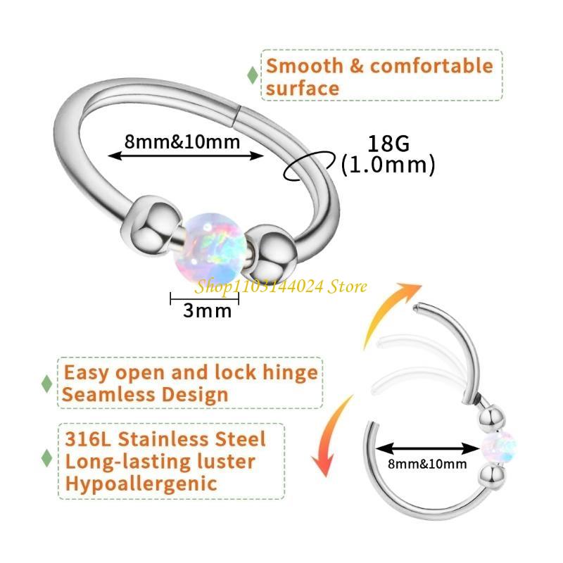 N5KE Đính Hạt Opal Mũi Nhẫn Vá - đánh giá và giá Body Jewelry Cartilage Earrings