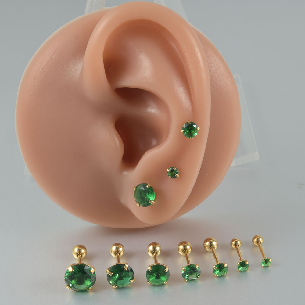 1/2pcs Stainless Steel Green Z - đánh giá và giá Body Jewelry Cartilage Earrings